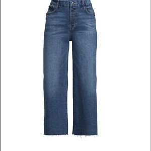 Time and Tru Women's High Rise Wide Leg Crop Jean